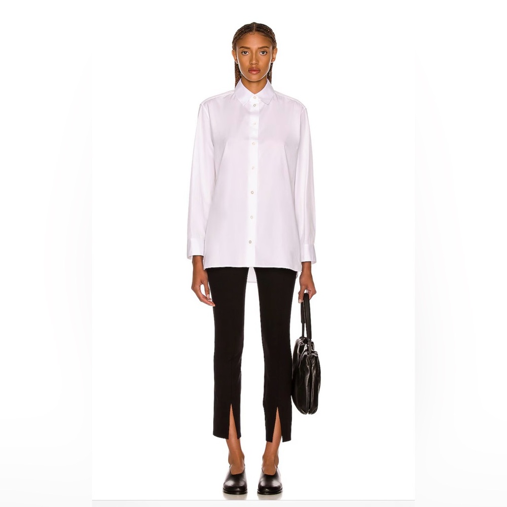 The Row Black Cropped Ankle Split-Hem Pants